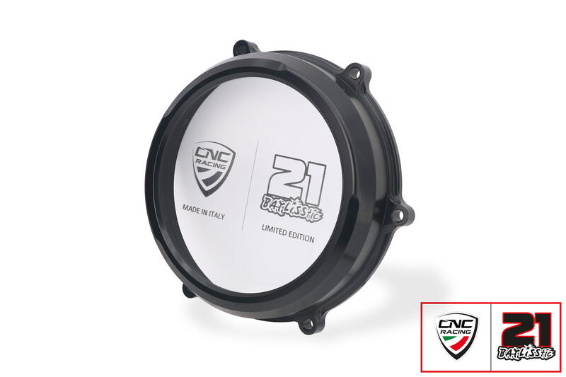 CNC RACING Carter trasparente per frizioni ad olio Ducati Panigale V4 - Troy Bayliss Limited Edition