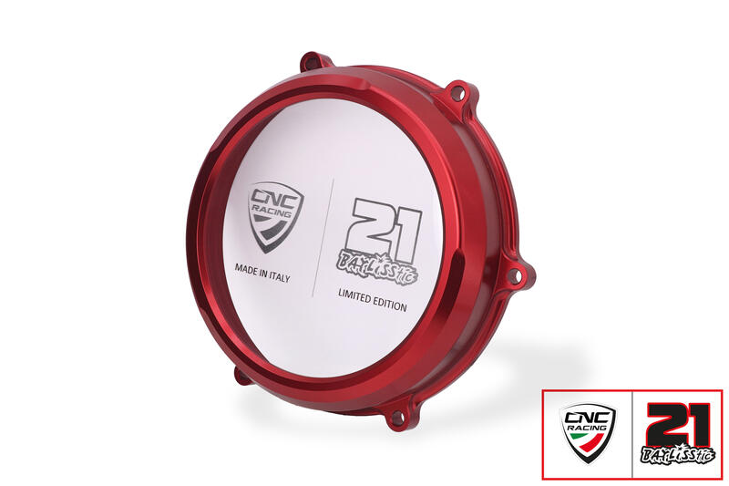 CNC RACING Carter trasparente per frizioni ad olio Ducati Panigale V4 - Troy Bayliss Limited Edition
