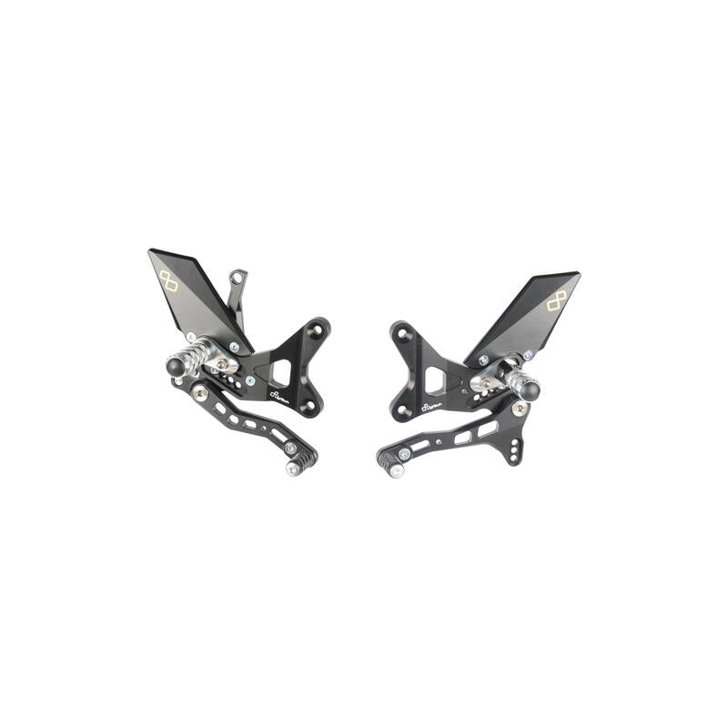 Lightech Pedane Regolabili Con Poggia Piedi Fissi per Kawasaki ZX10R 2011-2015