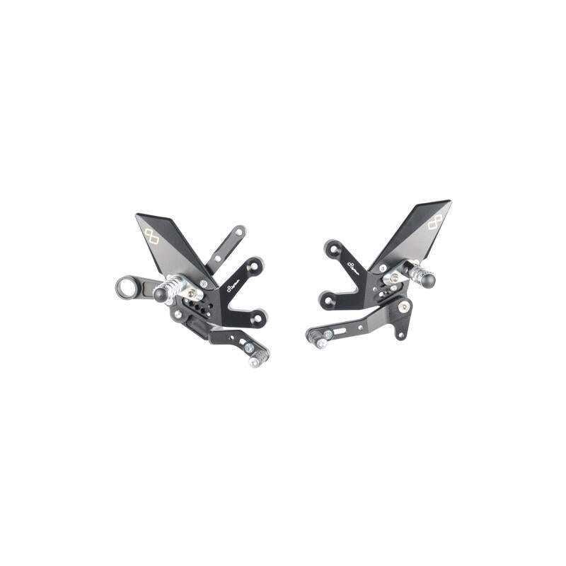 Lightech Pedane Regolabili con Poggia piedi Fissi per Suzuki GSX-S 1000 2015-2020