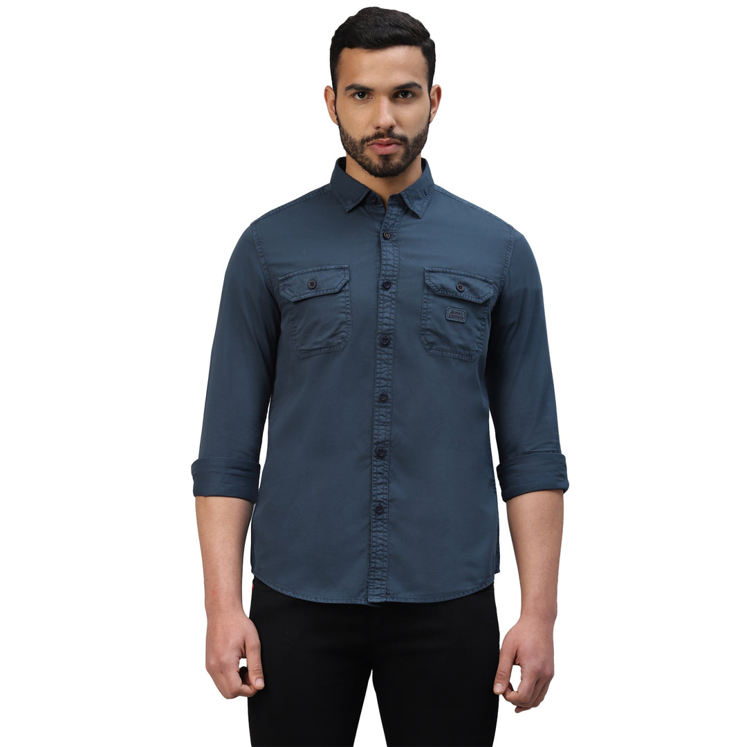 Camicia Royal Enfield Label Navy blu