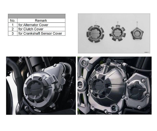 Set protezioni carter motore (3pezzi)  per Kawasaki Z900