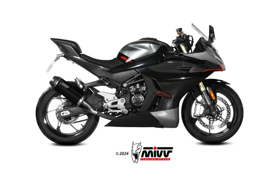 Terminale di scarico  Mivv per CF MOTO AK-1 INOX nero con coppa in carbonio omologato 2023/24
