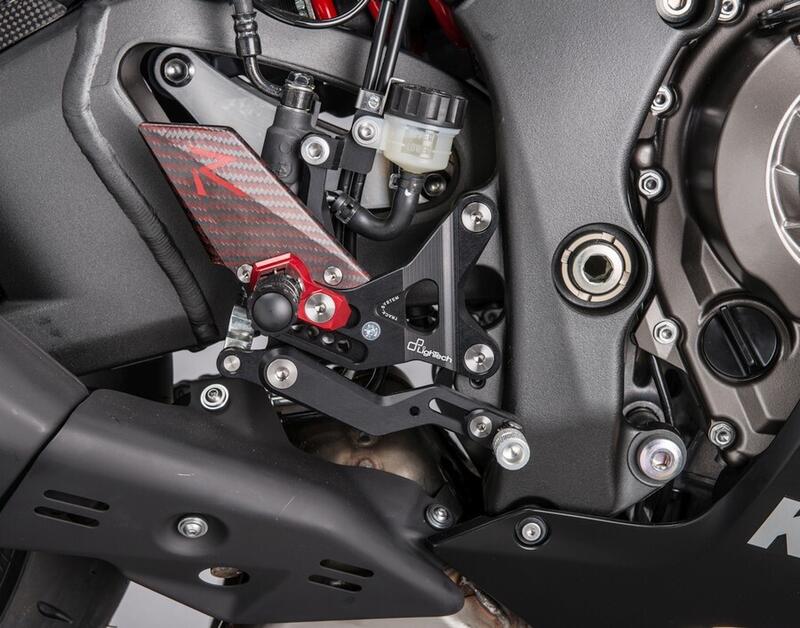 Lightech Pedane Regolabili Con Poggiapiedi Snodati per Kawasaki ZX10R 2011-2015