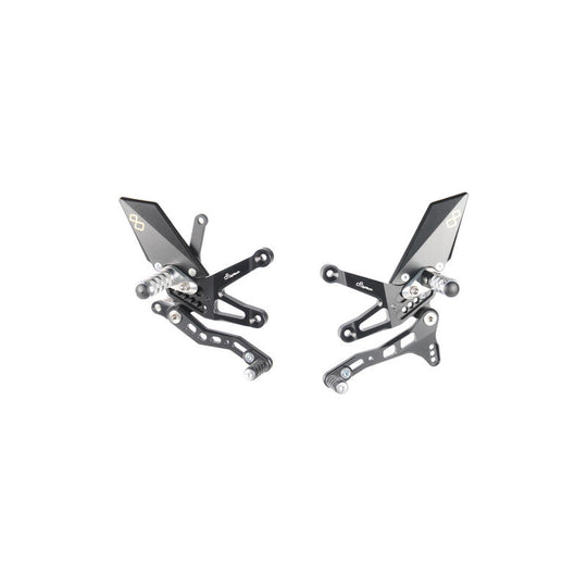 Lightech Pedane Regolabili Con Poggia Piedi Fissi per Kawasaki ZX10R 2016-2020