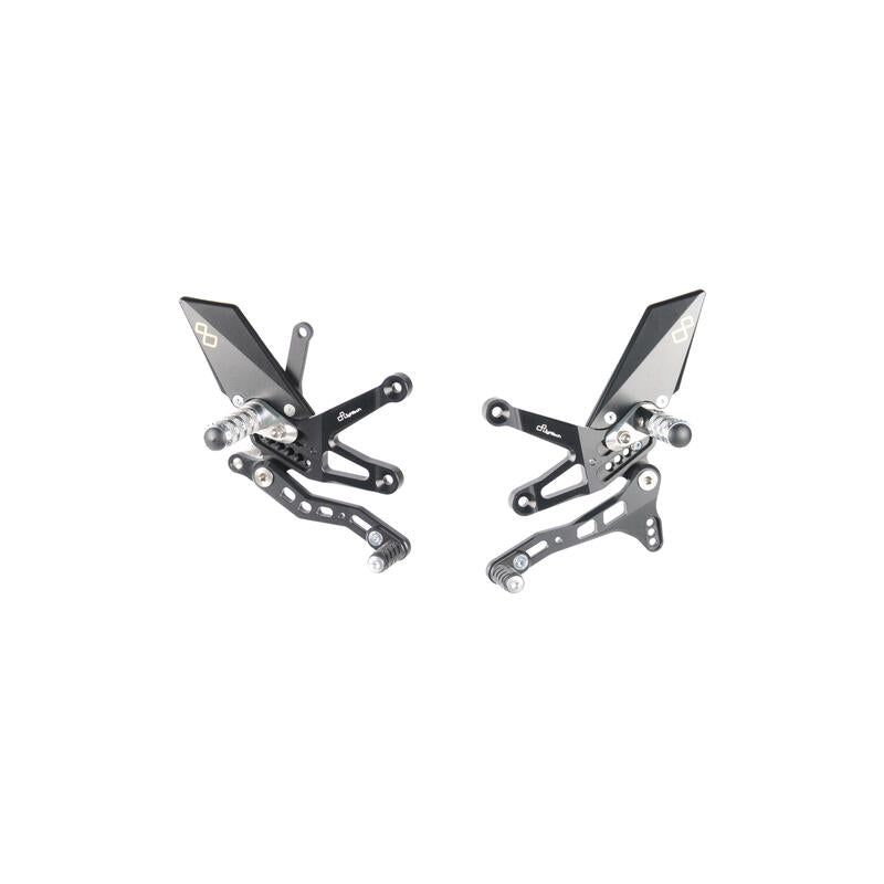 Lightech Pedane Regolabili Con Poggiapiedi Snodati per Kawasaki ZX10R 2016-2020