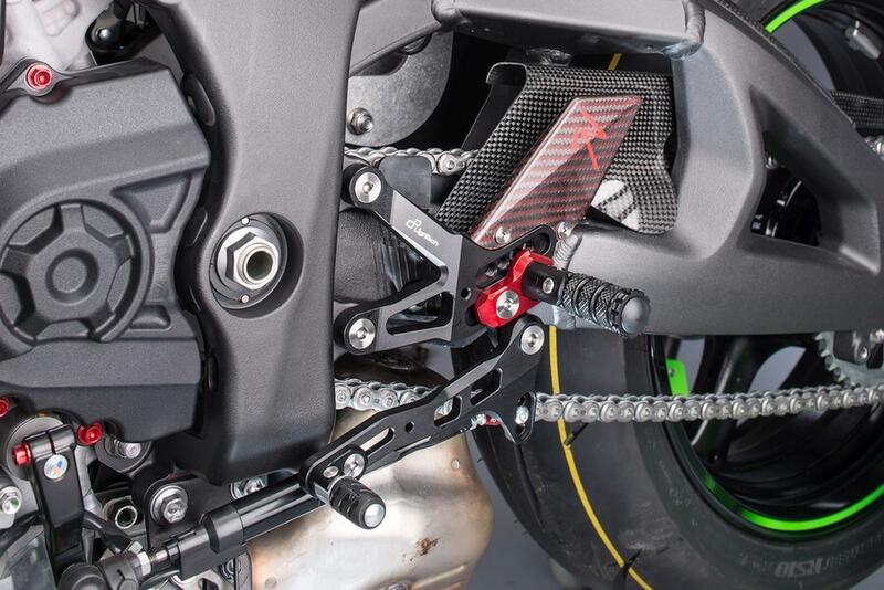 Lightech Pedane Regolabili Con Poggia Piedi Fissi per Kawasaki ZX10R 2016-2020
