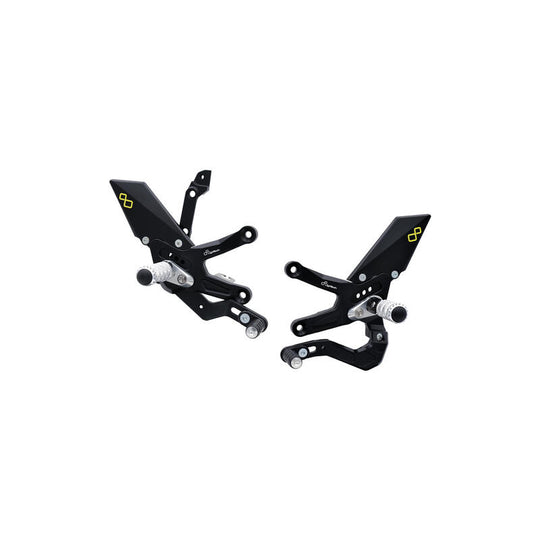 Lightech Pedane Regolabili Con Poggia Piedi Fissi, Cambio Rovesciato per Kawasaki ZX10R 2021-2024
