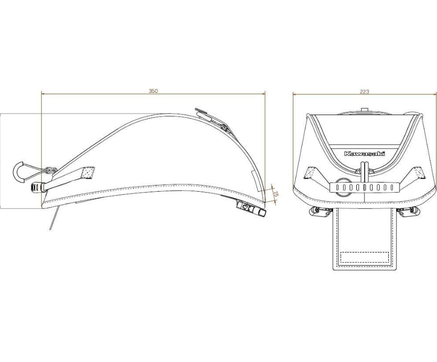 999940803 Borsa serbatoio (4L) Z500/Ninja500 (Staffa 999941044 inclusa)