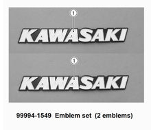 Carica l&#39;immagine nel visualizzatore di Gallery, 999941549  Emblemi serbatoio &quot;KAWASAKI&quot; Z650RS