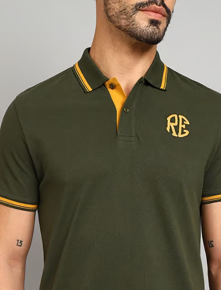 POLO ROYAL ENFIELD CHEST EMBROIDERY