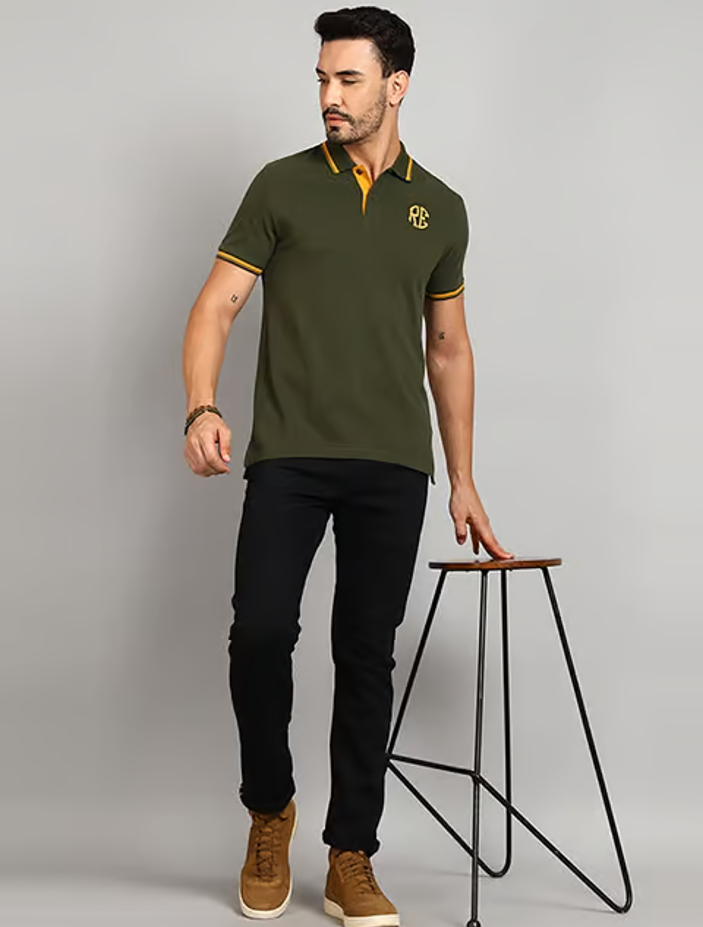 POLO ROYAL ENFIELD CHEST EMBROIDERY