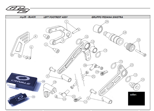 GRUPPO PEDANA SINISTRA OHVALE GP2 BLACK DAL 2025