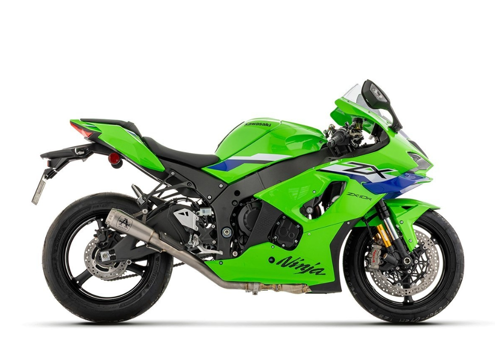 Terminale Arrow Pro-Race titanio + Raccordo titanio per Kawasaki Ninja zx10R/RR 2026