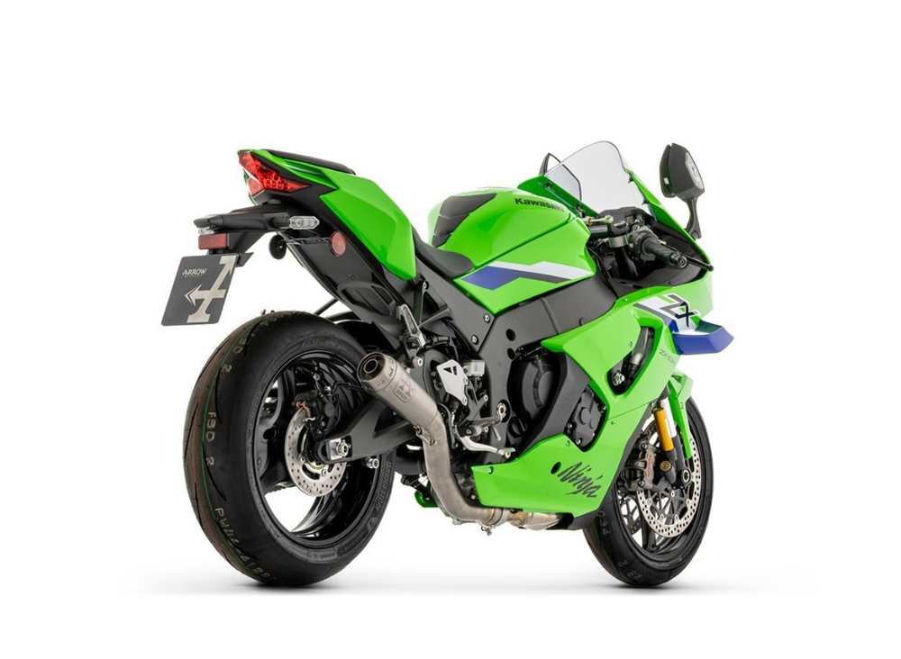 Terminale Arrow Pro-Race titanio + Raccordo titanio per Kawasaki Ninja zx10R/RR 2026