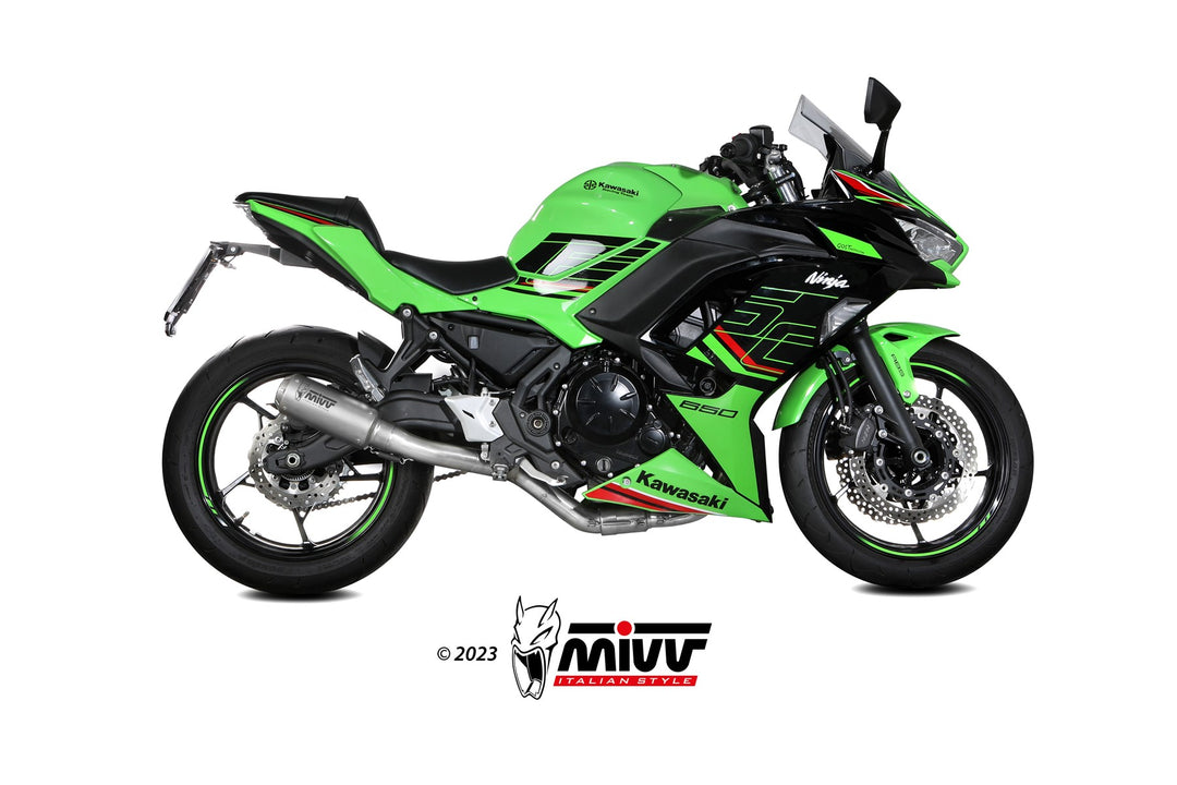 Impianto di scarico MIVV modello MK3 NON OMOLOGATO per Kawasaki Ninja 650 2024>2026