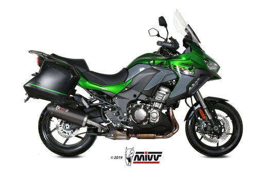 Terminale di scarico Mivv OVAL Carbonio con coppa in Carbonio per Kawasaki Versys 1000 dal 2019 al 2024