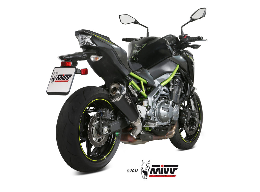 Terminale  di scrico MIVV DELTA RACE INOX NERO OMOLOGATO per  Kawasaki Z900 2020-2024