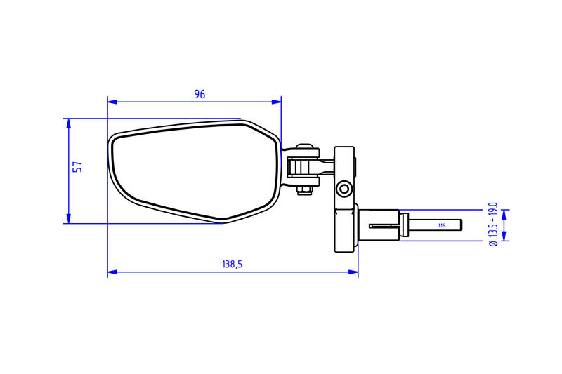 CNC RACING Specchio bar-end EVO - sinistro