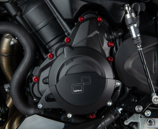 Lightech Protezione In Alluminio Copri Alternatore Lato Sinistro per Triumph Street Triple 765 R-RS-S- 2017-2025