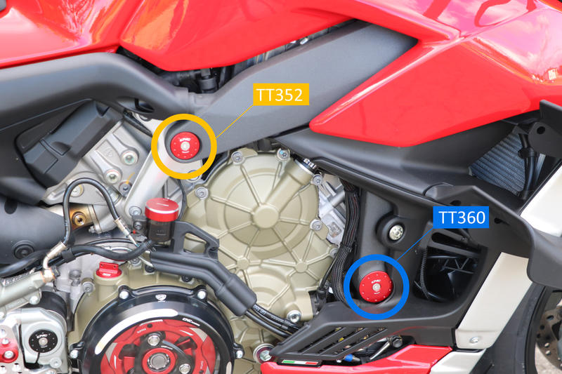 CNC RACING Kit tappi telaio Ducati Panigale e Streetfighter V4 - fori piccoli