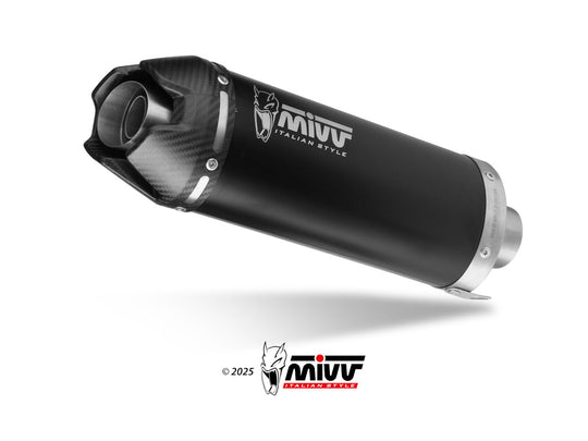 Terminale di scarico  Mivv per CF MOTO AK-1 INOX nero con coppa in carbonio omologato 2023/24