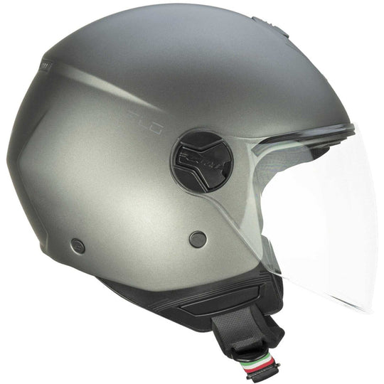 Casco Jet Cgm Flo Mono Antracite Satinato Visiera Lunga