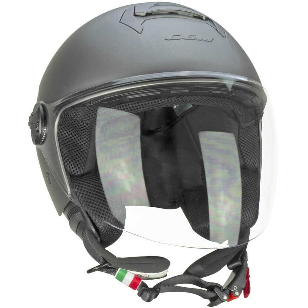 Casco Jet Cgm Flo Mono Antracite Satinato Visiera Lunga