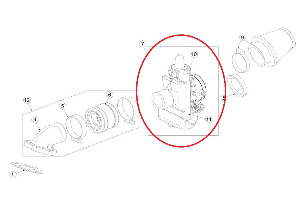 Carburatore Dellorto PHBH 28 Ohvale GP-0 / GP-2 190