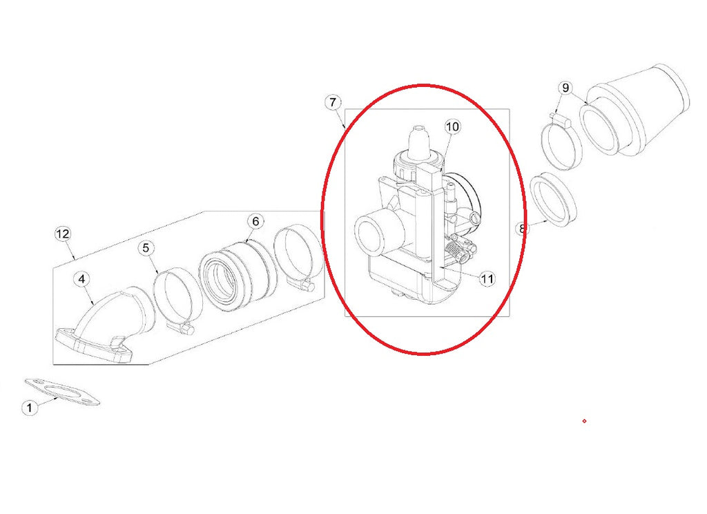 Carburatore Keihin PE 28 Ohvale GP-0 / GP-2 190