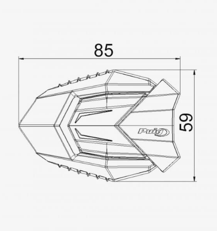 PUIG TAMPONI PARATELAIO MOD. R19 KAWASAKI Z900 17-23 NERO