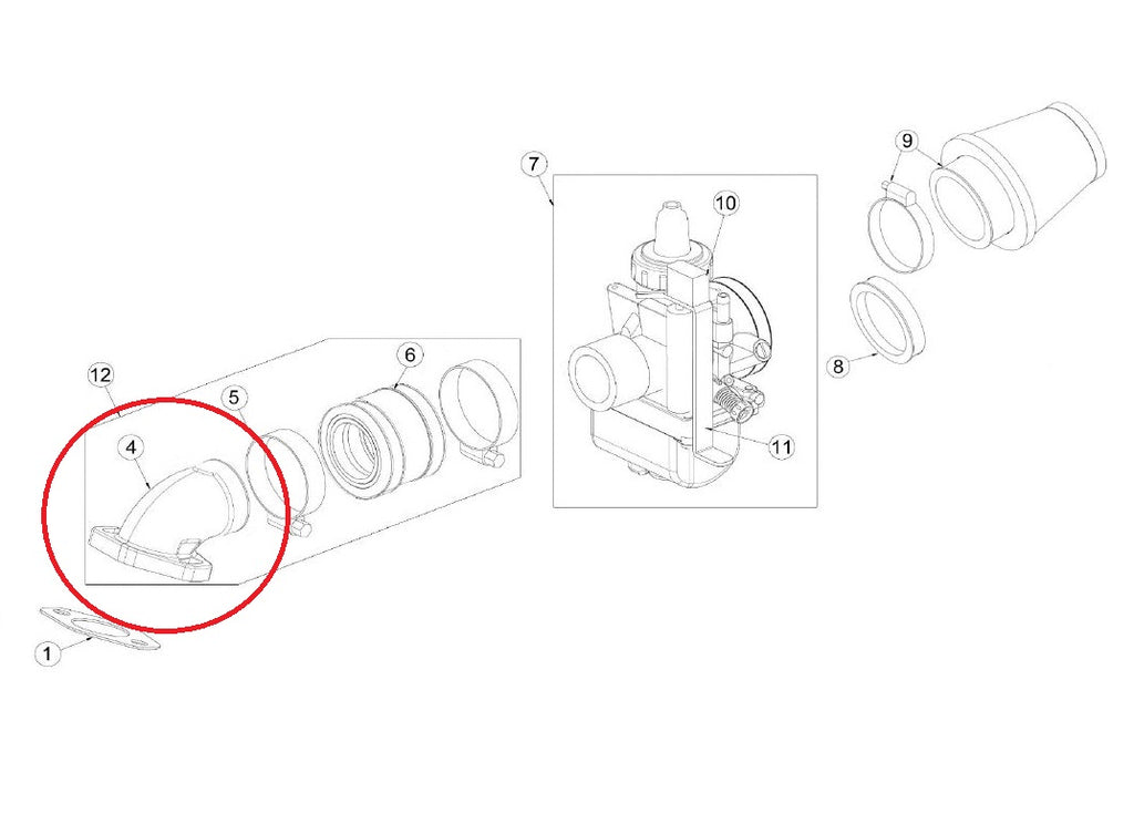 Collettore Alluminio 190 Daytona Ohvale GP-0 / GP-2