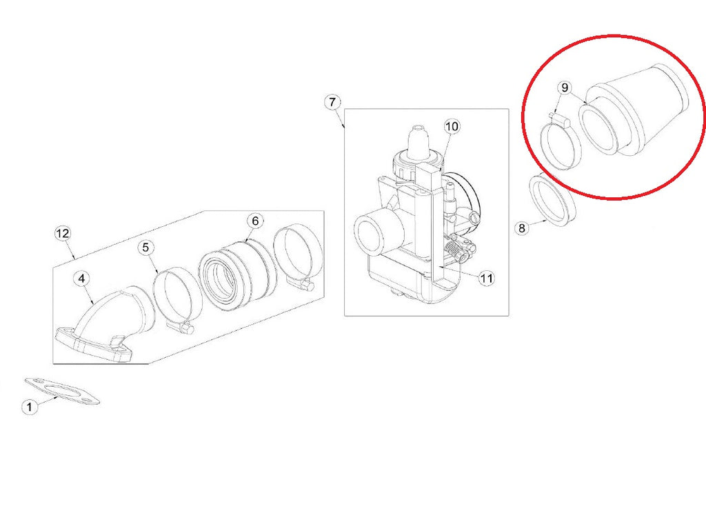 Filtro In Rete D. 60 Per Keihin PE 28 Ohvale GP-0 / GP-2