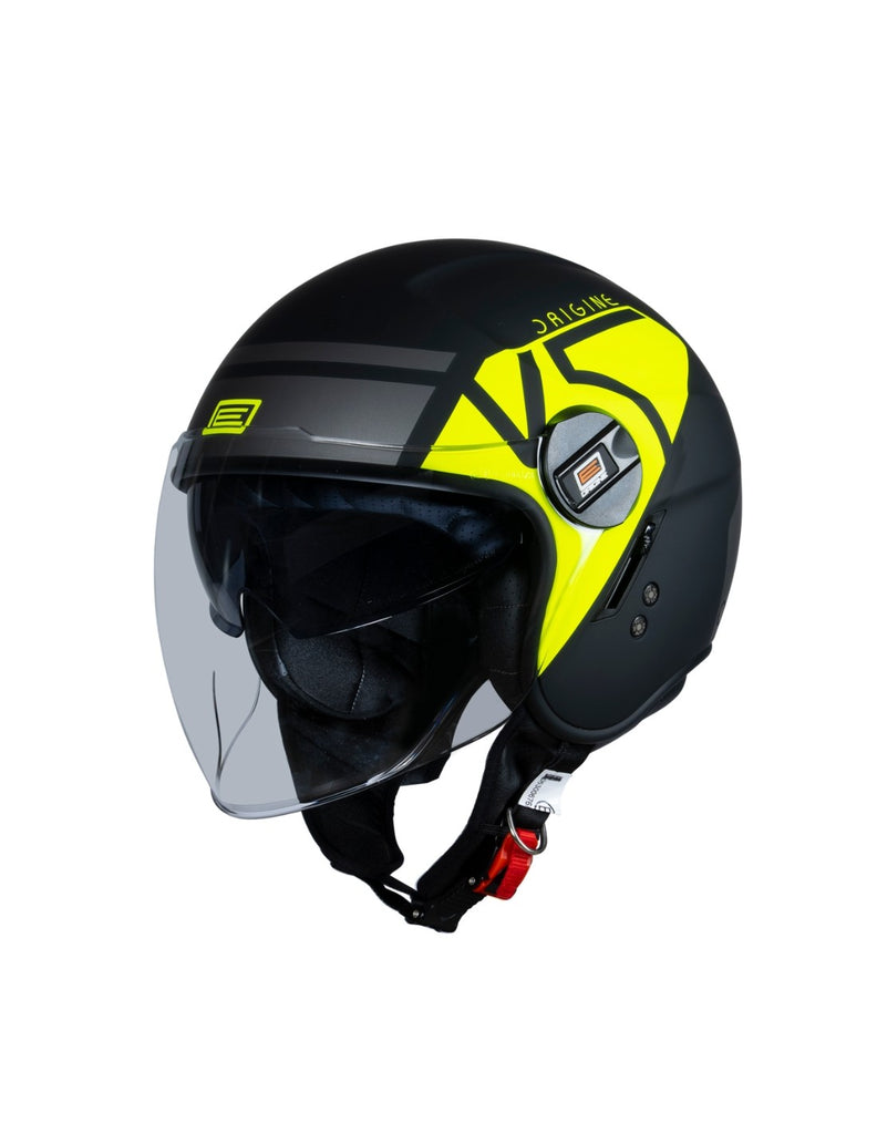 CASCO ORIGINE ALPHA V5 FLUO YELLOW BLACK MATT