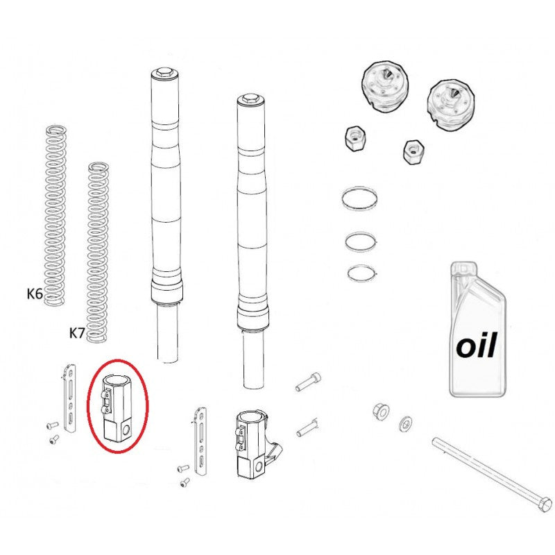 Piedino Forcella Destro Ohvale GP-2 Diametro 33