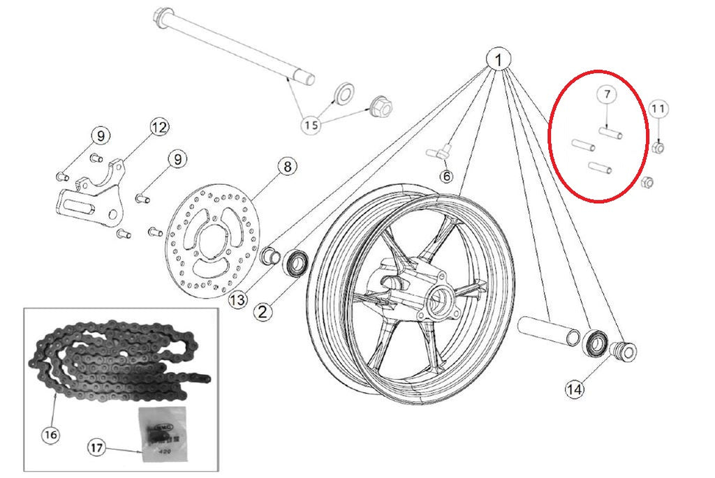 Prigioniero Ruota Posteriore Ohvale GP-2