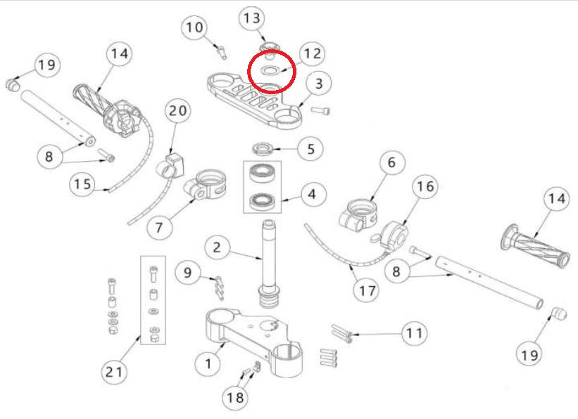 Rondella Piastra Superiore Ohvale GP-0 / GP-2