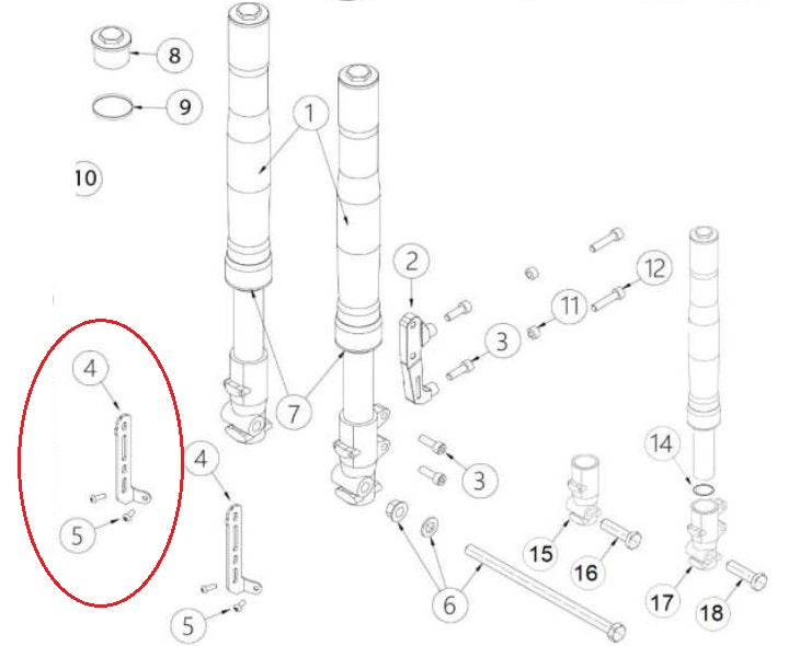 Supporto Parafango Anteriore DX Ohvale GP-2