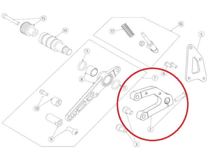 Supporto Pedana Destra Ohvale GP-2 Originale